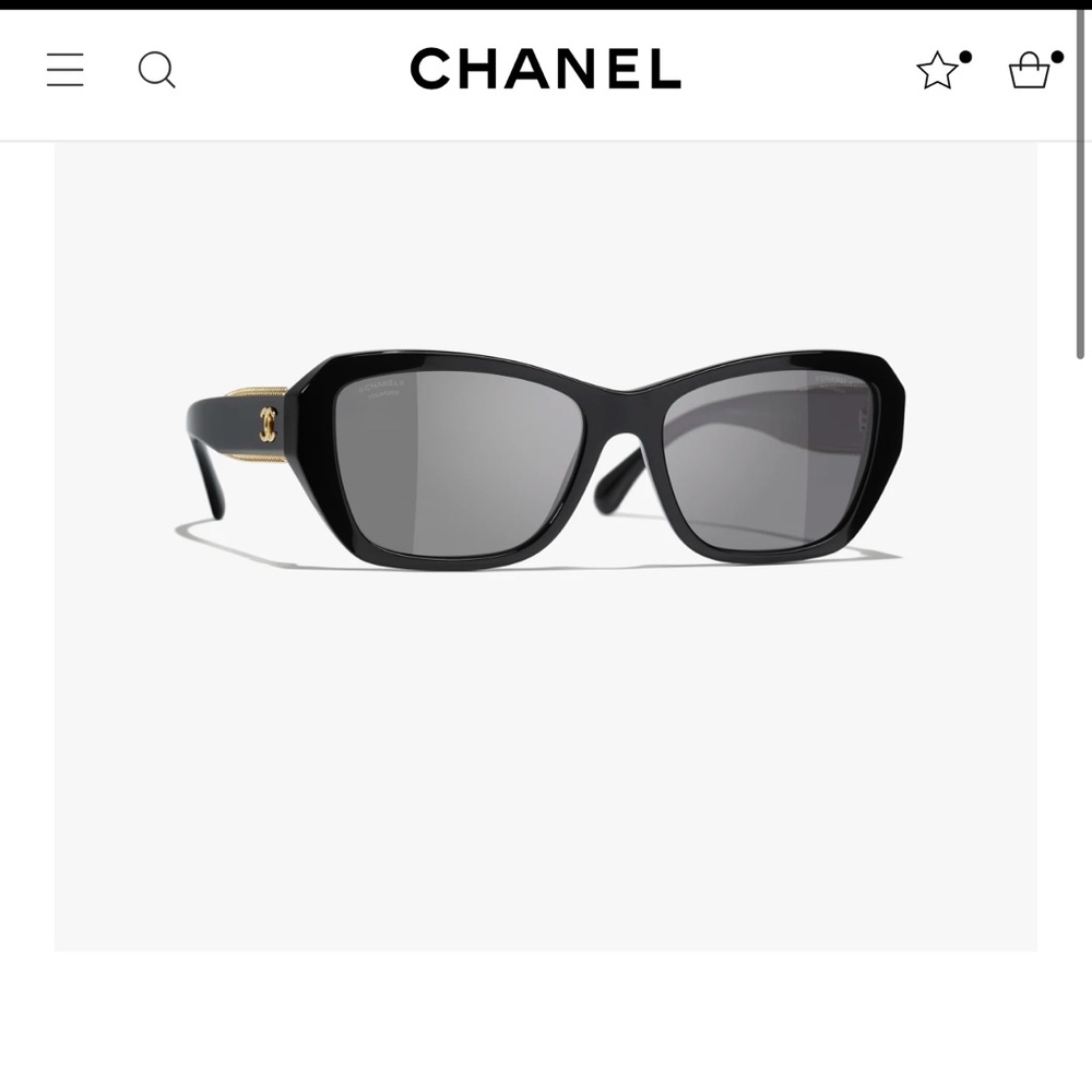 BINB Chanel Butterfly 5516 Sunglasses - Black Polarized!! Gold CC details